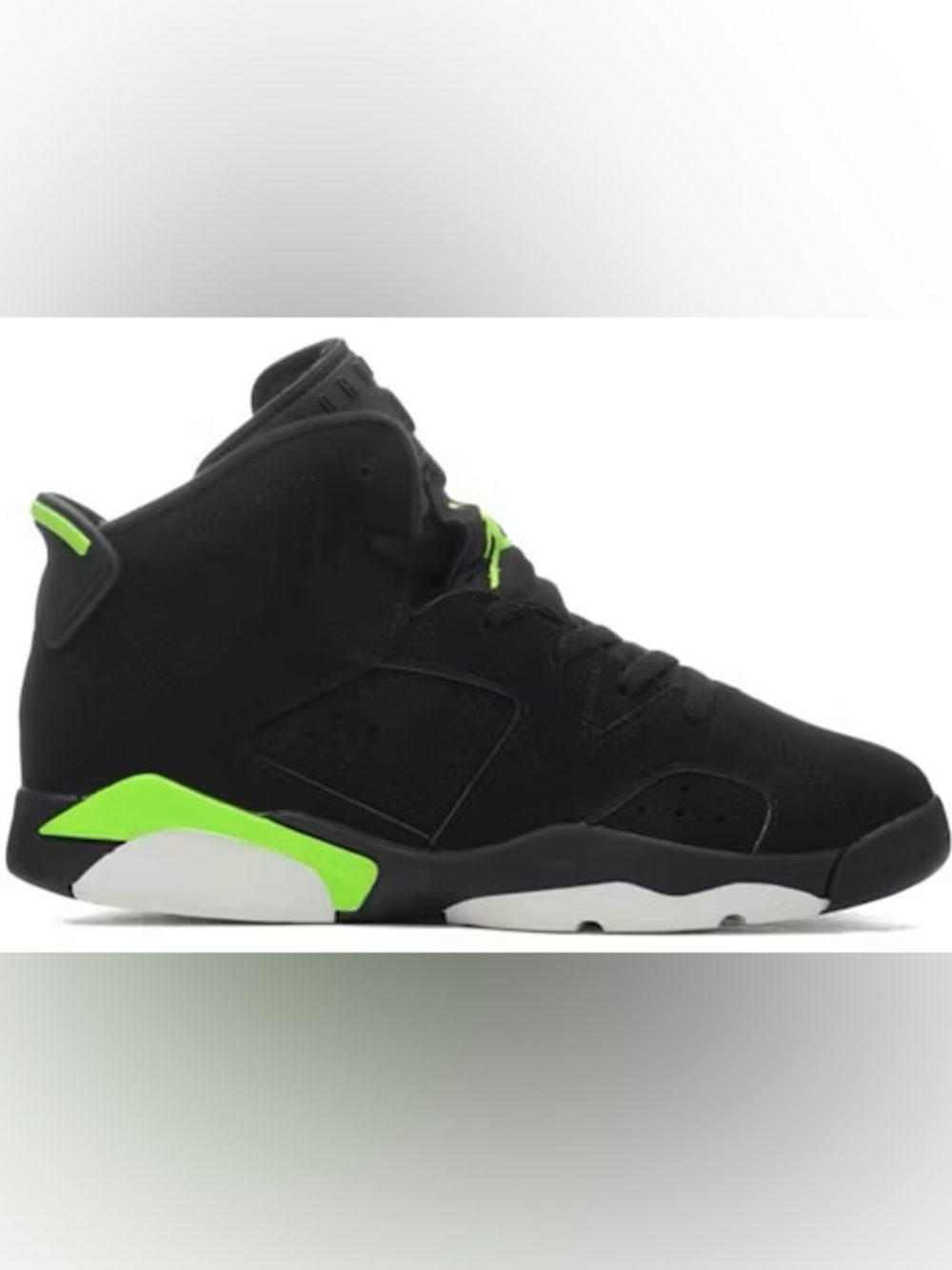Jordan Kids Black and Neon Green High-Top Sneakers
